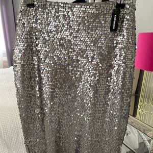 Express silver sequins skirt